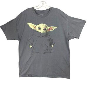 Star Wars Mad Engine Tee Men XLG 46/48 Gray The Child Baby Yoda Cotton